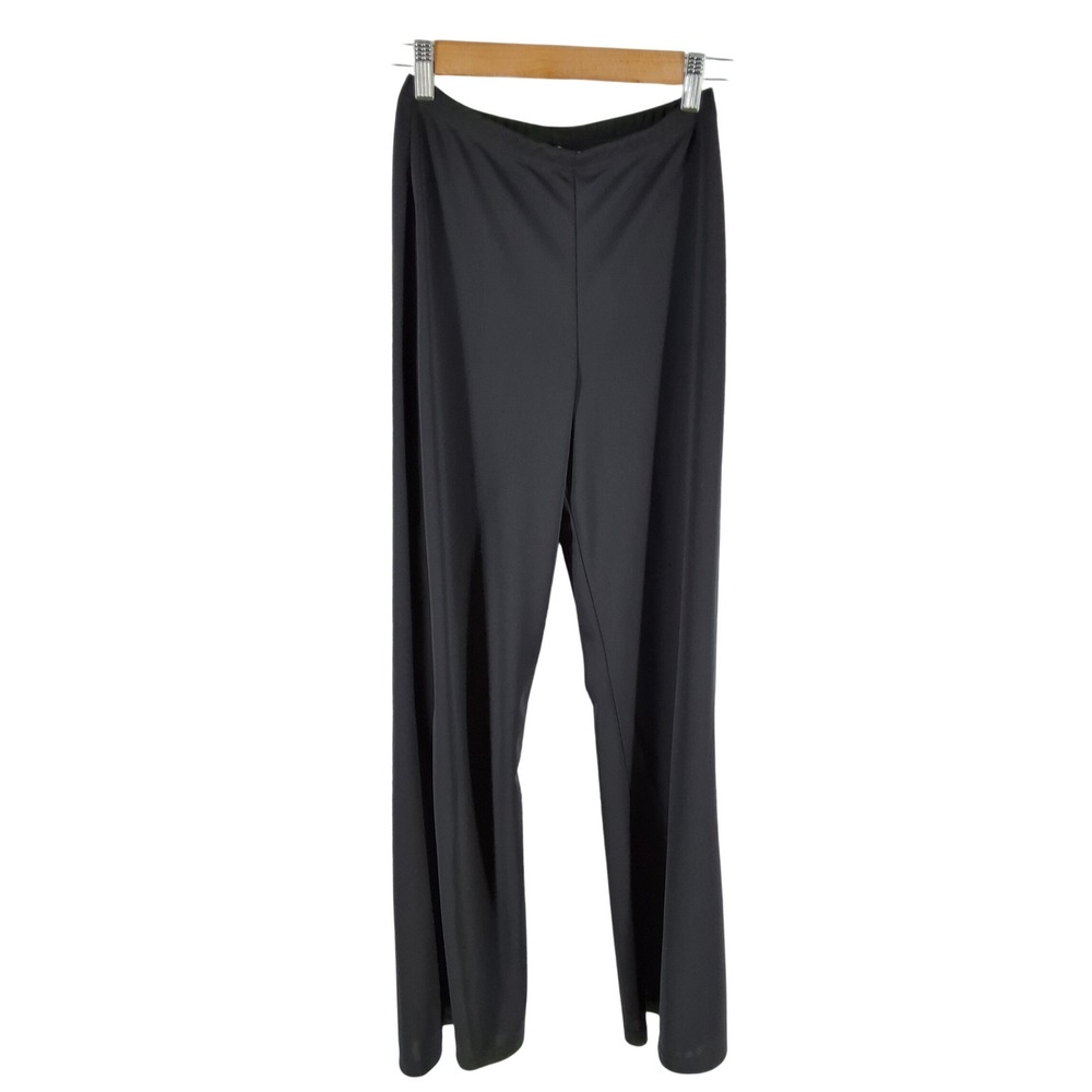 Connected Apparel Black Wide Leg Pants Small Elastic Waist Matte Jersey Matte